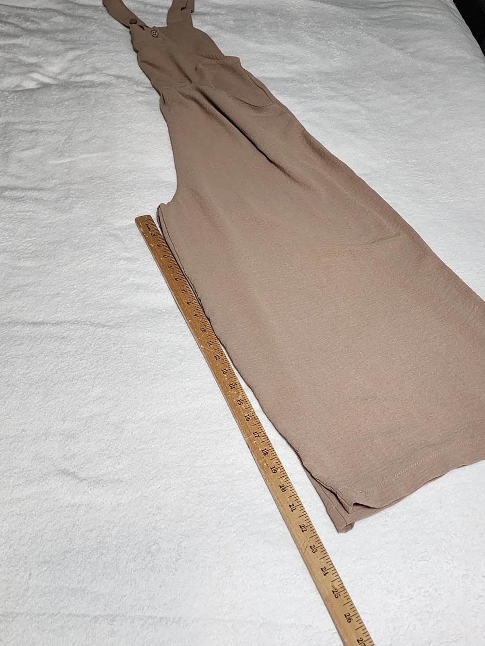 Wide-Leg Khaki Overalls Jumpsuit - Casual Women's - Picture 4 of 9